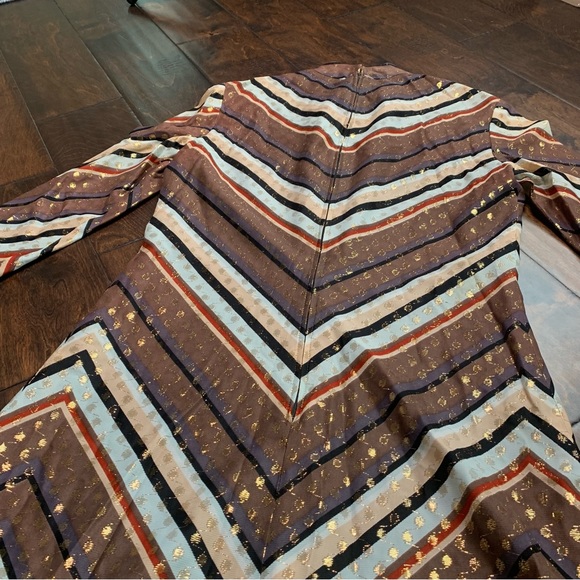 VINTAGE Saks Fifth Avenue High Neck Longsleeve Maxi‎ Dress Size 10 - Picture 6 of 9